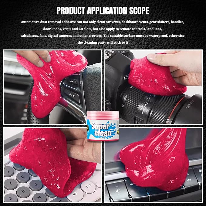 Car Cleaning Gel, Car Cleaning Supplies, Car Cleaning Putty, Universal Car Cleaning Kit Auto Detailing Tools Car Accessories Fit for Automotive, Keyboard, Camera, Printers (Pink, 2PCS)