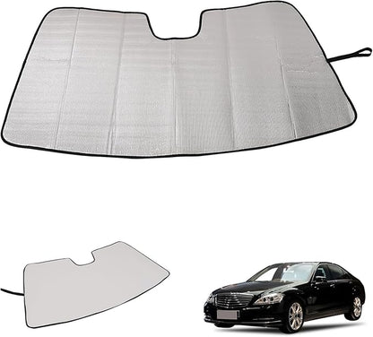 Windshield Sun Shade Compatible with Mercedes-Benz S Class 2008-2013 Foldable Front Windshield Sunshade Protector, Block UV Rays Keep Your Car Cooler