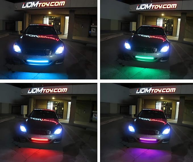 iJDMTOY 20 inches 48-LED RGB 7-Color LED Knight Rider Scanner Lighting Bars Compatible with Car Truck SUV Interior or Exterior Decoration