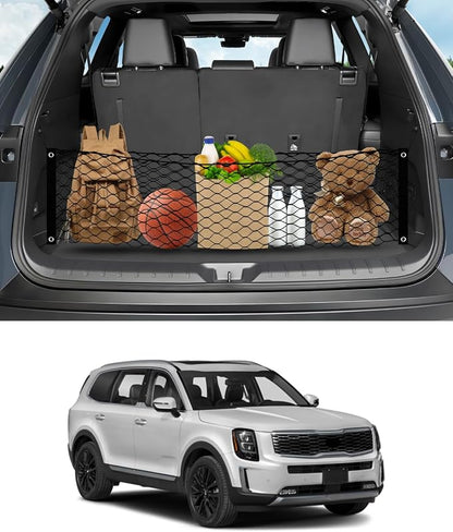 Karltys Envelope Style Cargo Net for Kia Telluride 2026 2025 2024 2023 2022-2020, Elastic Heavy Duty Rear Trunk Mesh Cargo Netting Storage Organizer for 2025 Kia Telluride Accessories