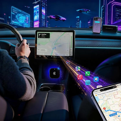 2026 Upgraded Wireless CarPlay Adapter - Fast Auto-Connect, Stable Connection, Mini Size Plug & Play Adapter for iPhone & Android Auto Compatible Cars