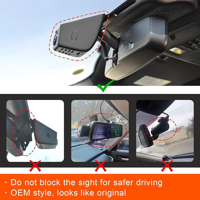 Mangoal Front 4K and Rear 1080P Dash Cam fit for Ford 1st Gen Maverick 2025 2026(Model B), XL XLT Lariat, Integrated OEM Look, UHD 2160P Video, WiFi & Free App, GPS, 128GB Card