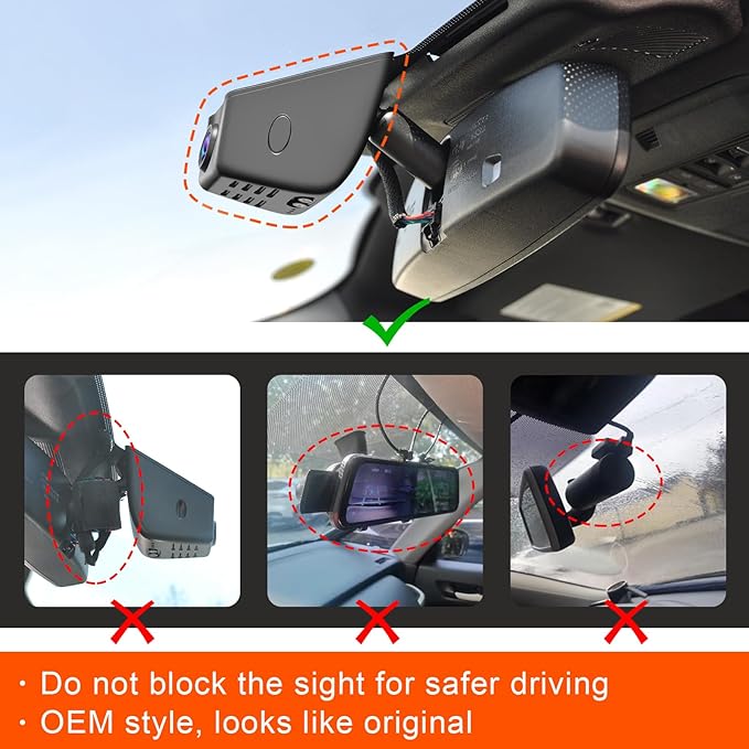 Mangoal Front 4K and Rear 1080P Dash Cam fit for Ford 1st Gen Maverick 2022-2024(Model A), XL XLT Lariat, Integrated OEM Look, UHD 2160P Video, WiFi & Free App, GPS, 128GB Card