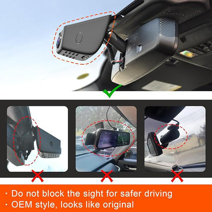 Mangoal 4K Dash Cam fit for Ford 1st Gen Maverick 2025 2026(Model B), XL XLT Lariat, Integrated OEM Look, UHD 2160P Video, Built-in WiFi, G-Sensor, Loop Recording, Free App, GPS, 64GB Card