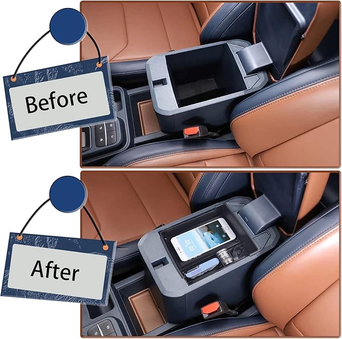 EDBETOS Center Console Organizer Tray Compatible with Ford Maverick 2022 2023 2024 2025 2026 Accessories P758 Pickup Interior Secondary Armrest Storage Box Divider, Black