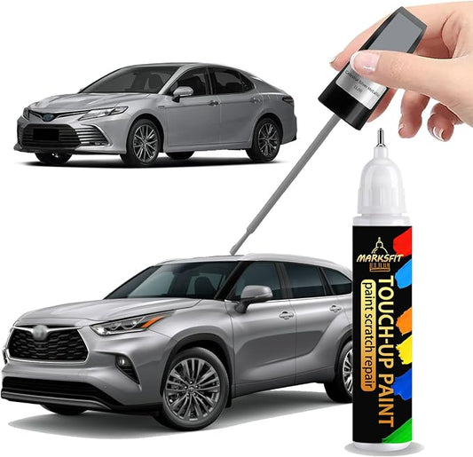 Celestial Silver Metallic(1J9) Touch Up Paint For Toyota Exact Match-Chips and Nicks 2 in 1 Car Paint Pen Scratch Rapair for Avalon/RAV4/Camry/Corolla/Highlander/Prius/Sequoia/Sienna/Tacoma