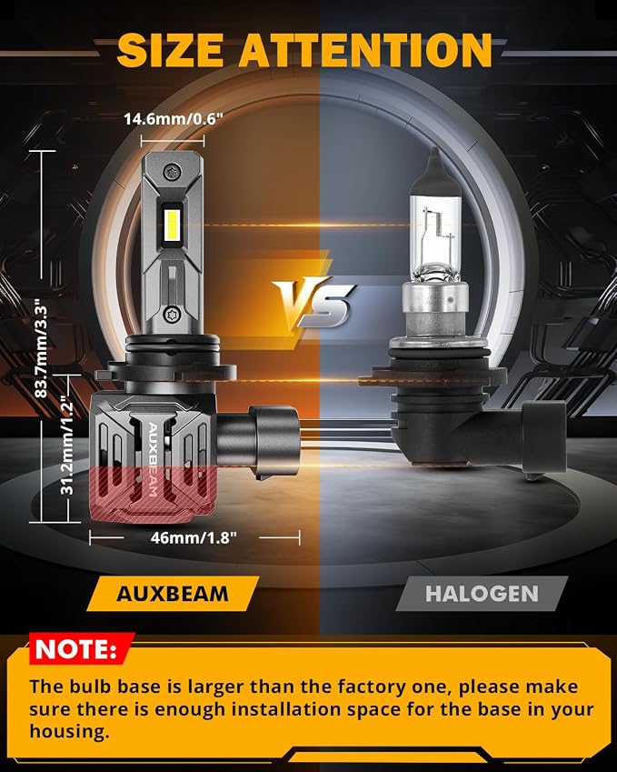 Auxbeam 9006 Light, 24000LM White, 9006 Offroad Light or Fog Light