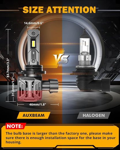 Auxbeam 9006 Light, 24000LM White, 9006 Offroad Light or Fog Light
