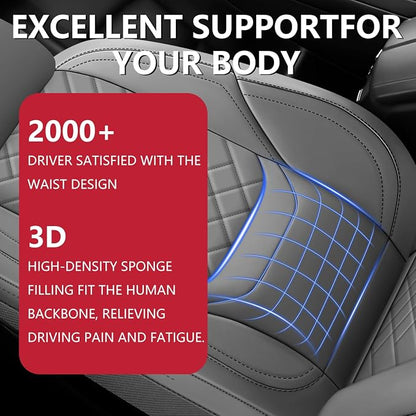 BABYBLU Chevy Silverado Seat Covers Full Set,Truck Seat Covers for Silverado GMC Sierra,Custom Fit 2007-2023 2024 2025 1500/2500HD/3500HD(Grey, Full Set)