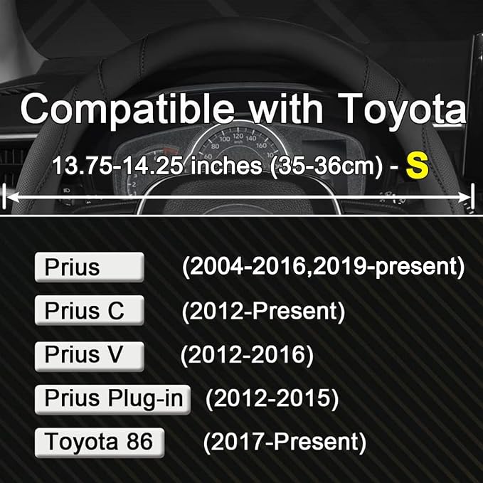 West Llama Customized Auto Car Steering Wheel Cover for Toyota Prius,86,13.75-14.25 inch