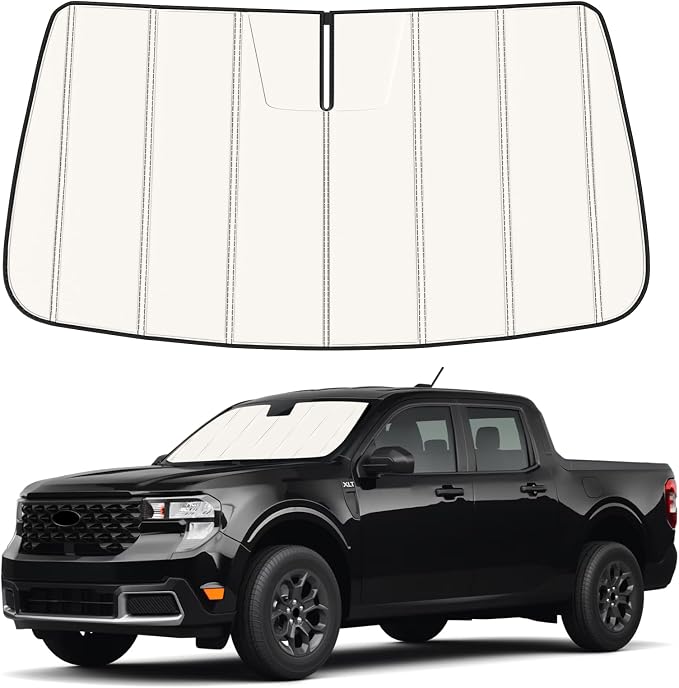 Windshield Sun Shade for Ford Maverick 2022-2025 2026, Front Window Visor Accessories, Folding Design Blocks Heat & UV Rays Maintain Cool Interior and Save Space