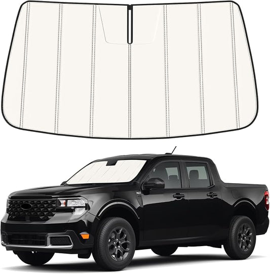 Windshield Sun Shade for Ford Maverick 2022-2025 2026, Front Window Visor Accessories, Folding Design Blocks Heat & UV Rays Maintain Cool Interior and Save Space