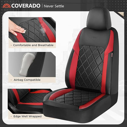 Coverado Car Seat Covers, Seat Covers Full Set, 5 Seats Automotive Seat Cover, Mesh Breathable Seat Protectors, Universal Fit for Most Cars
