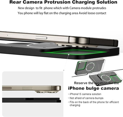 Wireless Charger Car Magnetic Charging pad Fast Wireless Phone Charger Cell Phone Cordless Charging mat Compatible with iPhone 16/15/14/13/12, Airpods Earbuds(C11MAG)