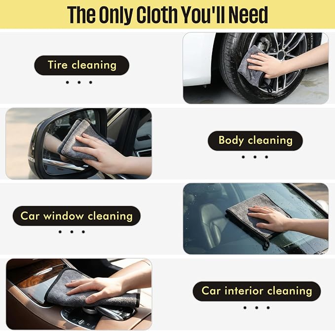 Lounsweer 4 Pcs Large Car Duster Set Microfiber Dust Cleaning Sets with Extendable Handle Exterior Duster Dashboard Detailing Brush Interior Exterior Cleaning Sets for Auto Truck Boat
