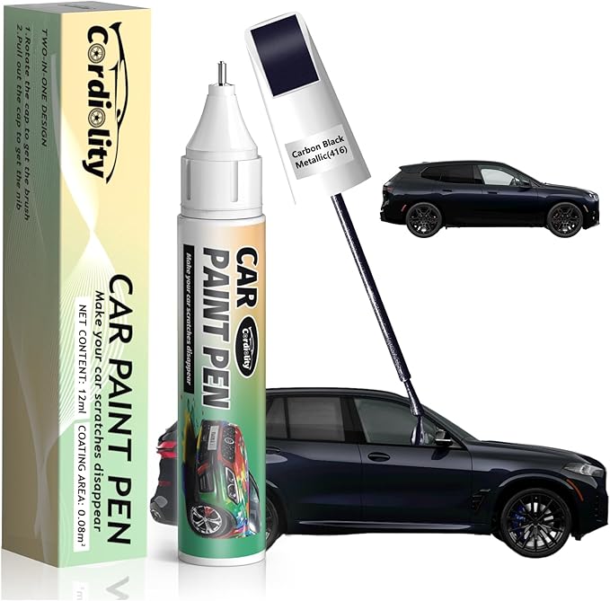 416 Carbon Black Metallic Touch Up Paint for BMW, Color Accurate Car Paint Scratch Repair Pen, Quick & Easy Fix Automotive Chips and Nicks
