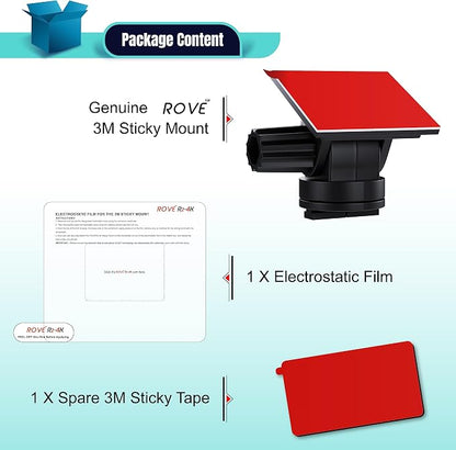 ROVE Sticky Mount for R2-4K, R2-4K PRO, R2-4K Dual, and R2-4K Dual PRO Dash Cams