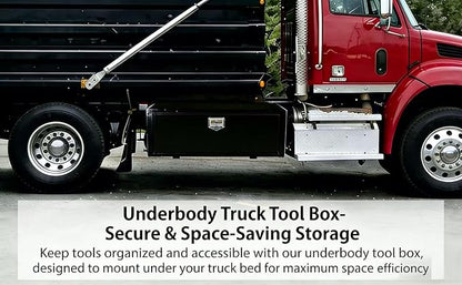 30" Underbody Truck Tool Box, Heavy Duty Steel Underbody Toolbox with T-Handle Lock & Weatherproof Seal, Lockable Truck Trailer Tool Box for Pickup, Flatbed, RV, Van, Utility Tractor - 30 x 18 x 18