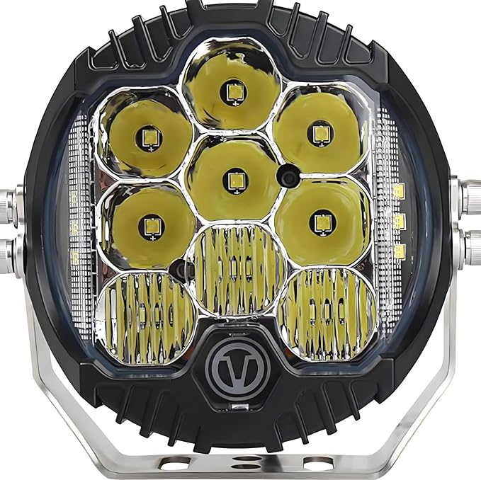 Gzminjie 7 inch 90W LED Driving Light Compatible with Wrangler Offroad Vehicle ATV UTV Golf cart Lighting Trucks Pickup F150 Work Light, Pack of 1