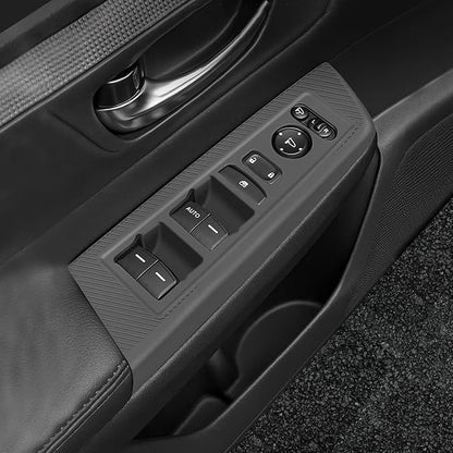 Temmis 4PCS Car Door Window Switch Panel Cover for Honda CRV 2023-2026 (Gasoline & Hybrid), Auto Interior Decor Accessories Armrest Trim Silicone Style Kit-Black