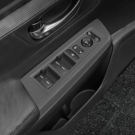 Temmis 4PCS Car Door Window Switch Panel Cover for Honda CRV 2023-2026 (Gasoline & Hybrid), Auto Interior Decor Accessories Armrest Trim Silicone Style Kit-Black