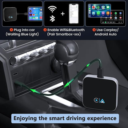 2-in-1 Carplay Wireless Adapter, Wireless Apple & Android Auto Adapter, 2026 Magic Video AI Box Streaming Dongle Support Netflix/YouTube/TF Card, Only Fits for OEM Wired CarPlay Cars