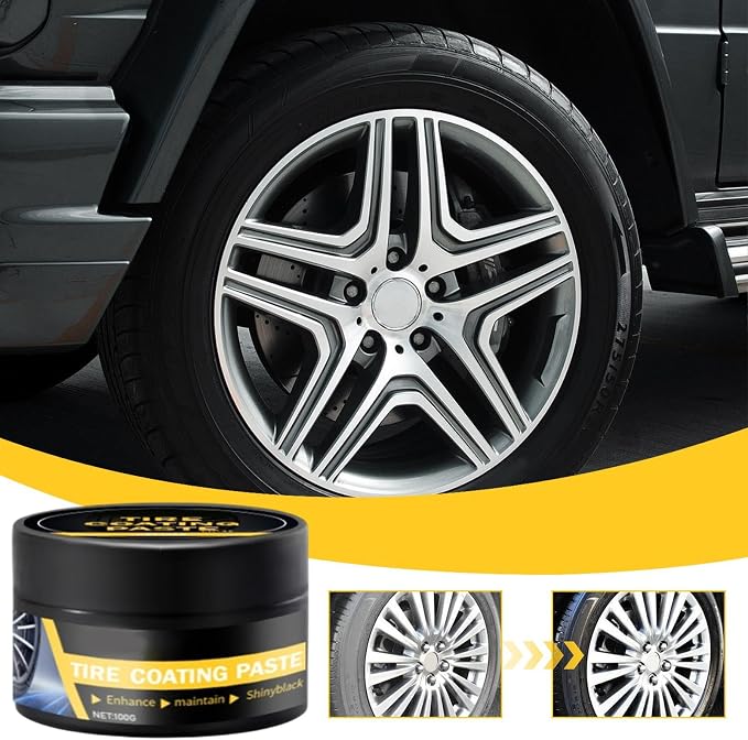 Tyre Care Gel - Tire Dressing Paste, Glossy Black Coating, Automotive Waxing Accessory, Durable Shine Restorer | Ideal For Car Motorcycle Truck Rim Cleaning Renovation Maintenance Protection Detailing