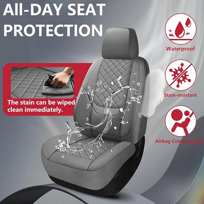BABYBLU Chevy Silverado Seat Covers Full Set,Truck Seat Covers for Silverado GMC Sierra,Custom Fit 2007-2023 2024 2025 1500/2500HD/3500HD(Grey, Full Set)