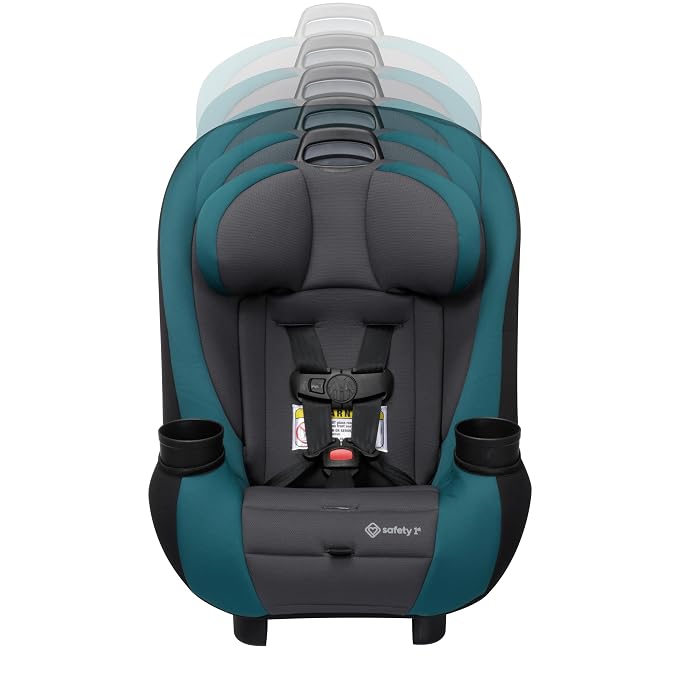 Safety 1st Ellaris 3-in-1 Convertible Car Seat, Slim Fit Design, Rear & Forward-Facing, 5-Position Headrest, Travel-Friendly with Machine-Washable Seat Pad, Peacock Blue