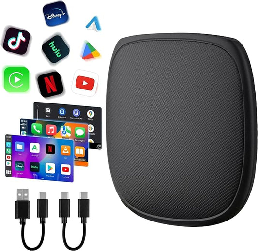 Magic Box 3.0 Max 2026 Upgrade, Support Netflix/YouTube/Dinsey+/Prime Video/TF Card etc., Qualcomm Multi-Core Streaming Video Box with Wireless CarPlay & Android Auto Adapter