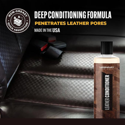 Legendary Leather Conditioner 16oz - Cleans, Conditions & Protects Car Interior - Leather Cleaner and Restorer for Car Seats, Plastics & Vinyl | Satin Finish, Non-Greasy