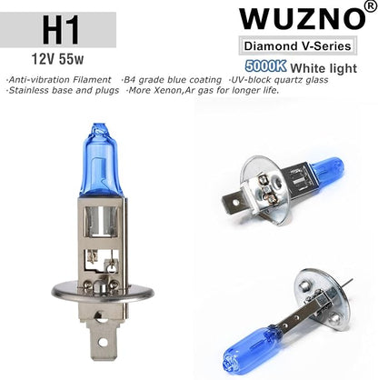 H1 Halogen Headlight Bulb/Fog lights 12V 55W White 5000K, 64150 12258 Light bulbs Headlamp Replacement Super Bright