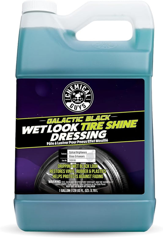 Chemical Guys Galactic Black Wet Look Tire Shine Dressing, for a Whole New Level of Shine and Depth of Black, Safe for Cars, Trucks, Motorcycles, RVs & More, 128 fl oz - TVD118