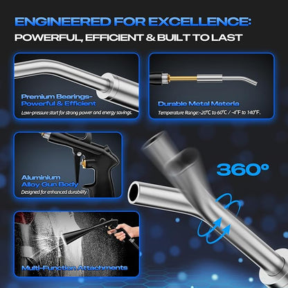 Detailing Car Cleaning Gun Interior Dryer Air Blow Gun, High Pressure Blower Gun, Car Detailing Tools for Quickly Blowing Out Dirt and DustWorking with Air