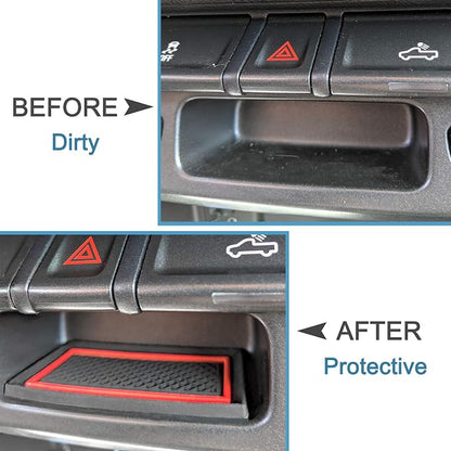 JDMCAR Compatible with Chevy Colorado/GMC Canyon Accessories 2015-2022 Premium Cup Holder, Console, and Door Pocket Inserts Kit (Crew Cab, Red Trim)-26PC Set