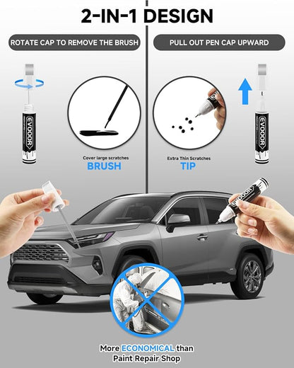 1J9 Celestial Silver Metallic Touch Up Paint Compatible with Toyota Exact Match 2 in 1 Touch up Paint for Chips and Nicks Repair