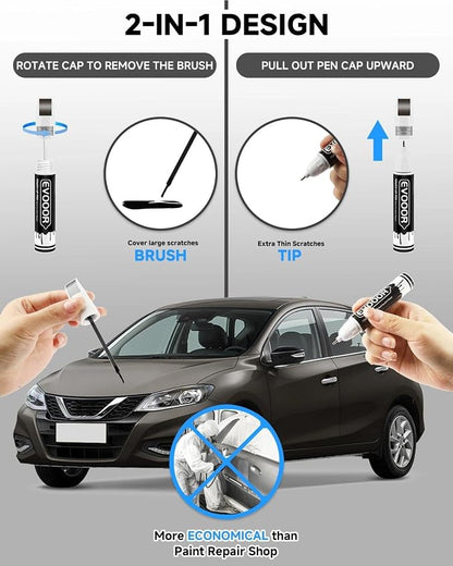 Touch Up Paint Compatible with Nissan Exact Match 2 in 1 Touch up Paint for Chips and Nicks Repair (Baja Storm Metallic(HAL))