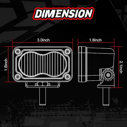 LED Pods Amber 3 Inch Off Road Driving Cube Pod Light LED Ditch Work Light Bar Bumper Backup Lights for Truck Pickup ATV UTV SUV 4x4 Motorcycle Boat