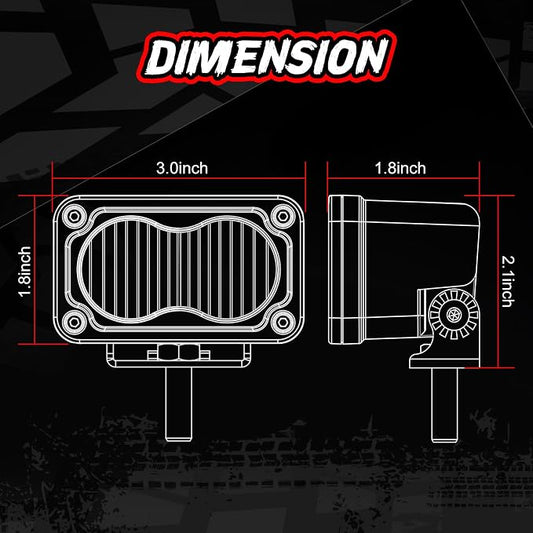LED Pods Amber 3 Inch Off Road Driving Cube Pod Light LED Ditch Work Light Bar Bumper Backup Lights for Truck Pickup ATV UTV SUV 4x4 Motorcycle Boat