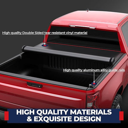 MOSTPLUS Roll-Up Soft Vinyl Truck Bed Tonneau Cover Compatible with 2004-2006 Chevrolet Chevy Silverado/GMC Sierra 1500 2500 3500 Fleetside 5.8 FT Bed 69 inch Fleetside