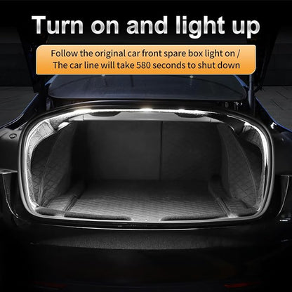 Trunk LED Light Strip for Tesla Model 3 2024 2025 2026 - Waterproof & Easy Installation Interior Lighting Bar with Flexible Silicone, Trunk Ambient Lighting Accessories (DC 15V, Cool White)