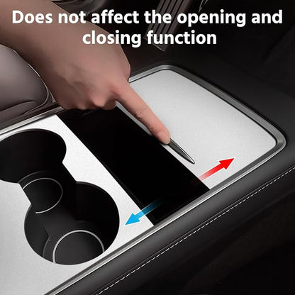 Farmogo Center Console Wrap Kit for Tesla Model Y 2020-2024 & Model 3 2021-2023 2PCS Center Console Cover Interior Decoration Wrap Kit for Tesla Model 3/Y Accessories (White)