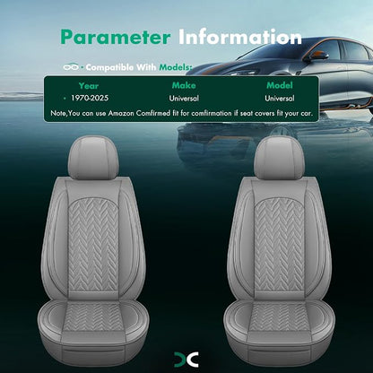 SCITOO 2PCS Car Seat Covers, Waterproof Front Seat Covers Automotive Seat Covers Vehicle Seat Covers Car Seat Protector Seat Cover Set for Cars SUV Pick-up Truck Sedan (2PCS Front, Gray)