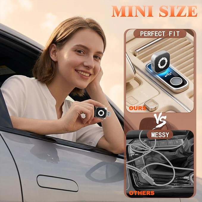 4 in 1 Wireless CarPlay Adapter with Screen Mirroring – Supports Apple CarPlay & Android Auto & AirPlay & MirrorLink, 2026 Upgraded screen mirroring dongle for car, USB-A/USB-C Connection, Plug & Play