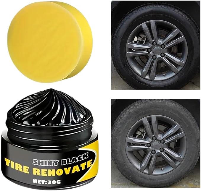 Tire Wax - Auto Wheel Gloss Repair | Car Tyre Refurbish Wax | for Mechanics Drivers Detailers Groomers Modifiers Racers Truckes SUVs RVs Garage Sedans Shops