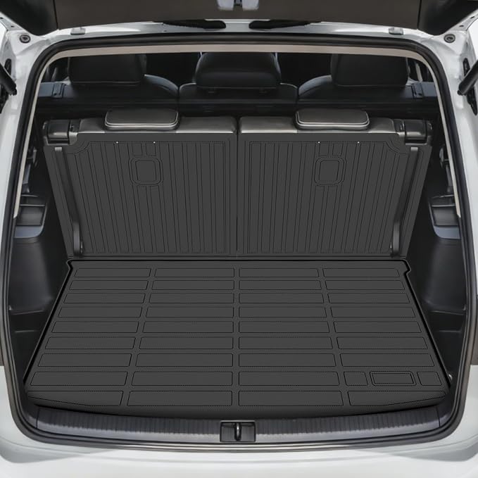 Floor Mats for VW Atlas 2018-2026, for Volkswagen Atlas TPE Floor Mats, ONLY 7 Bench Seats, NOT for Cross Sport, Non-Slip Waterproof Front& Rear& 3rd Row & Cargo & Backrest Mats