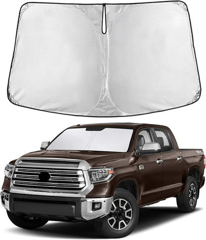 EcoNour Windshield Sunshade Compatible for Toyota Tundra 2007-2019 2020 2021, Sun Visor for Front Windshield & Window Sun Shade Cover, UV Heat Blocker & Protector, Car Accessories