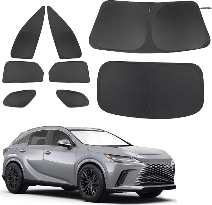 TINGLU Window Shades for Lexus RX 2023-2025 2026 Accessories Car Side Full Windows Rear Triangular Windshield Sun Shade Sun UV Rays & Privacy Protection for Camping,Napping,and Relaxing 8PCS