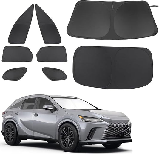 TINGLU Window Shades for Lexus RX 2023-2025 2026 Accessories Car Side Full Windows Rear Triangular Windshield Sun Shade Sun UV Rays & Privacy Protection for Camping,Napping,and Relaxing 8PCS