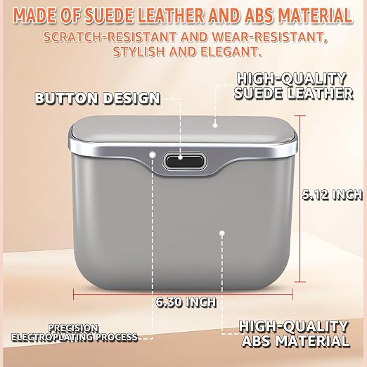 HOLDCY Car Trash Can, Waterproof Multi‑Functional Auto Trash Bin for Door/Console/Seat Back, Universal Vehicle Garbage Can for Car/Truck/SUV Drivers (Gray)